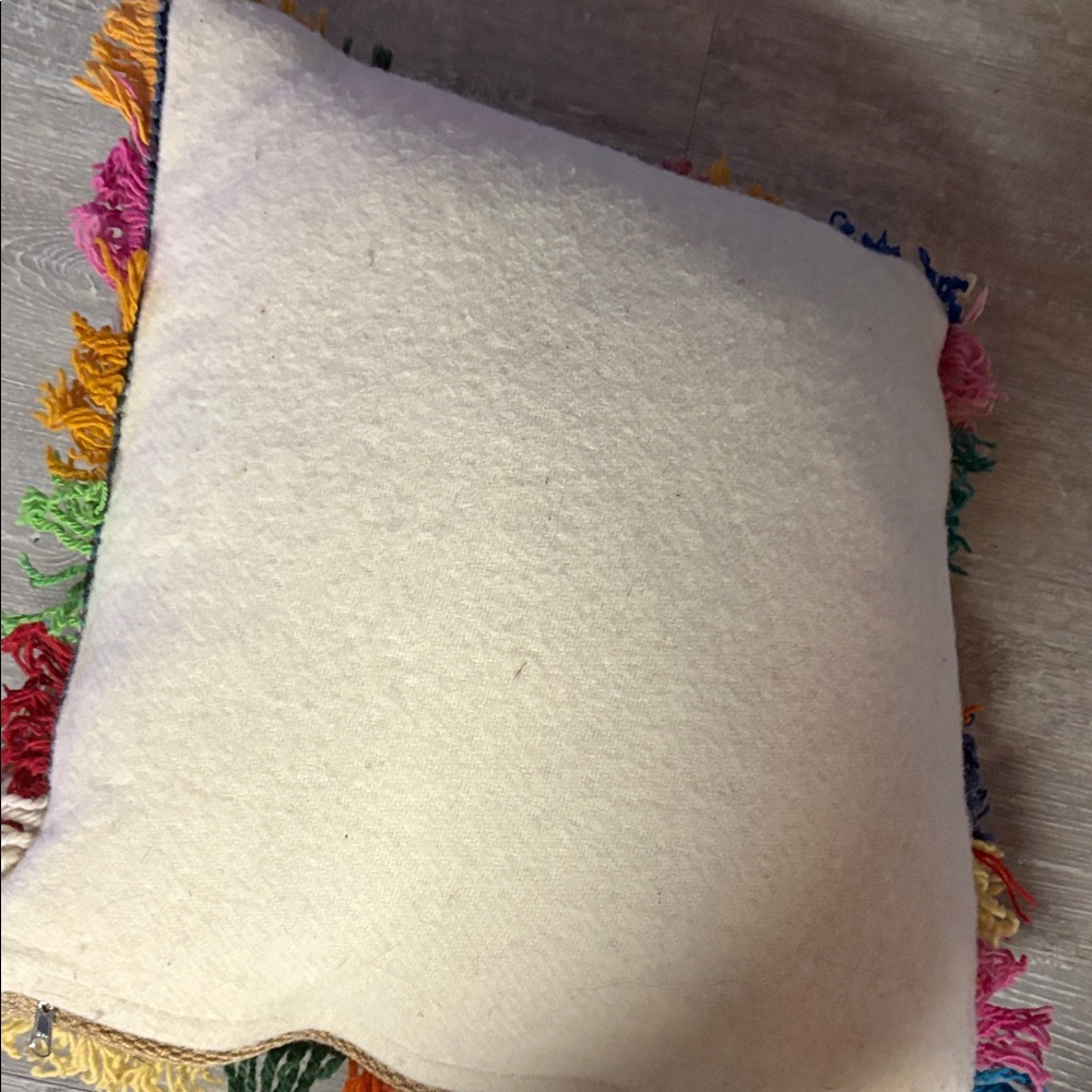 NATURAL LIFE Woven Pillow with Colorful Fringe - Picture 7 of 11